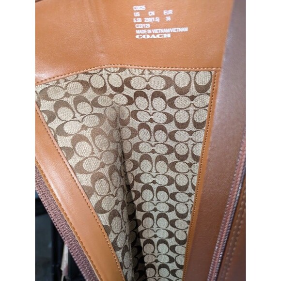 COACH Farrah Women’s Riding Boots Leather  Walnut, Size 5.5 B NEW - Picture 7 of 10